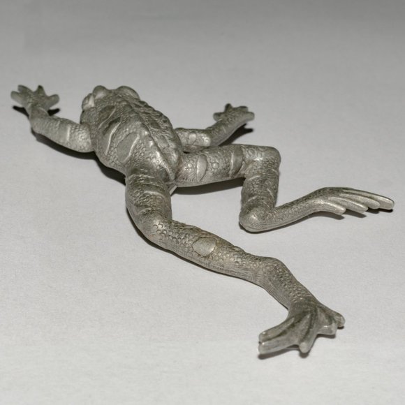 Vintage Made in USA Signed JJ Silver Tone Large Leaping Frog Brooch - Picture 8 of 11
